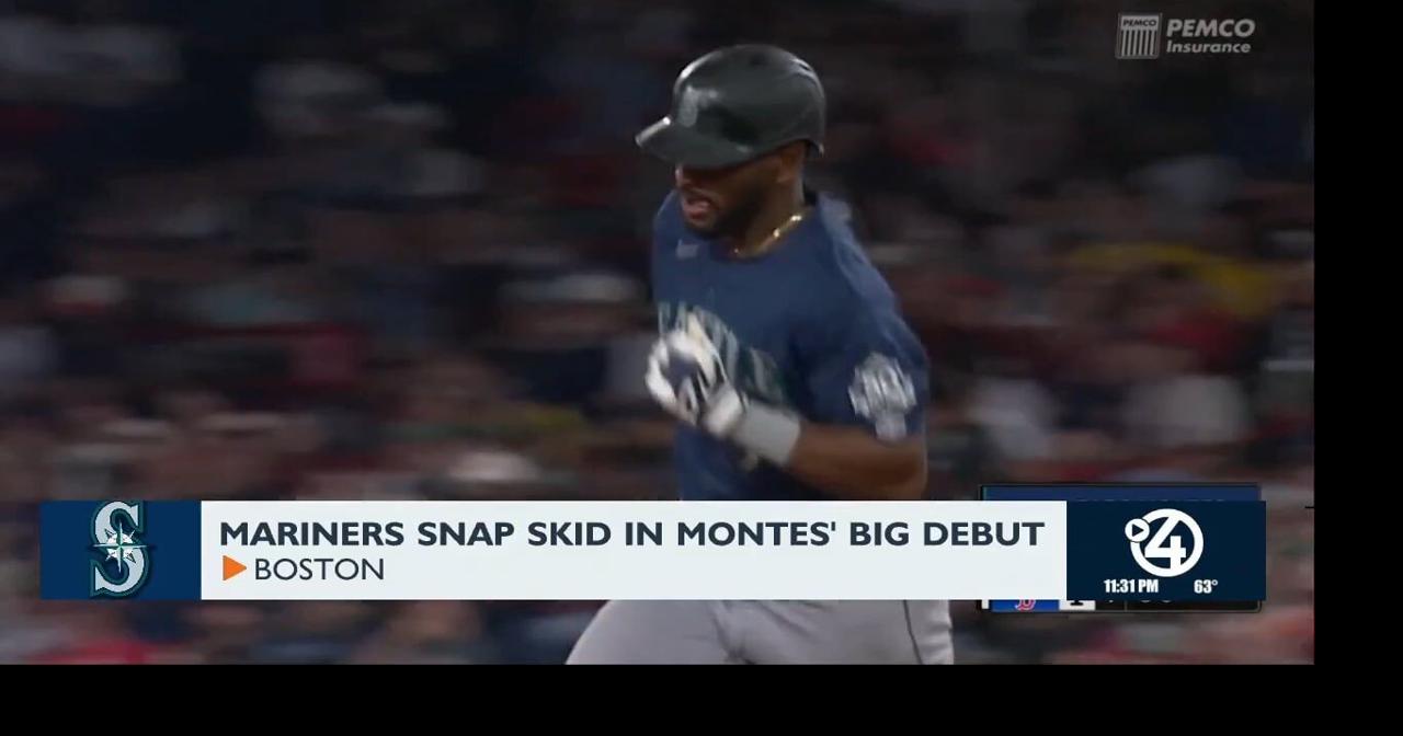 Mariners snap skid in Montes' big debut
