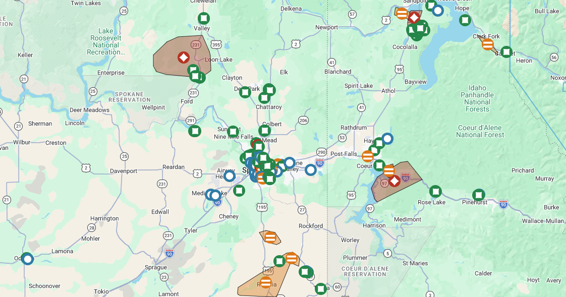 Over 17,000 customers are without power in and around Spokane County, Avista says