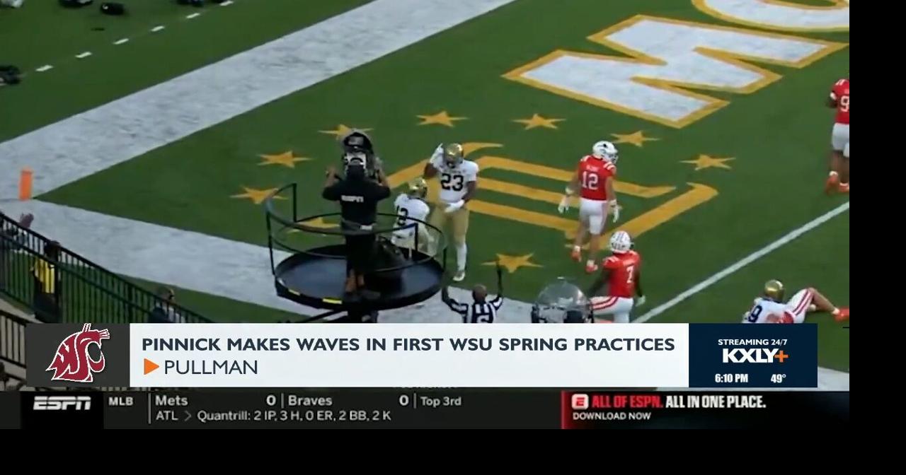 Pinnick makes waves in first WSU spring practices | Video | kxly.com