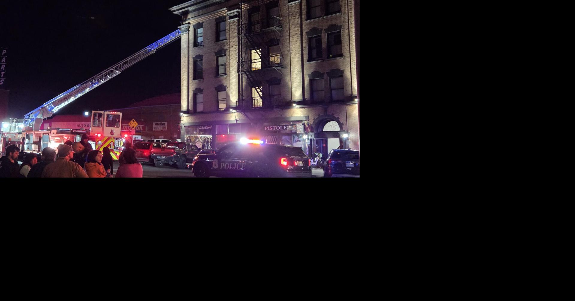 Fireworks go off during downtown Spokane apartment fire, man taken into custody