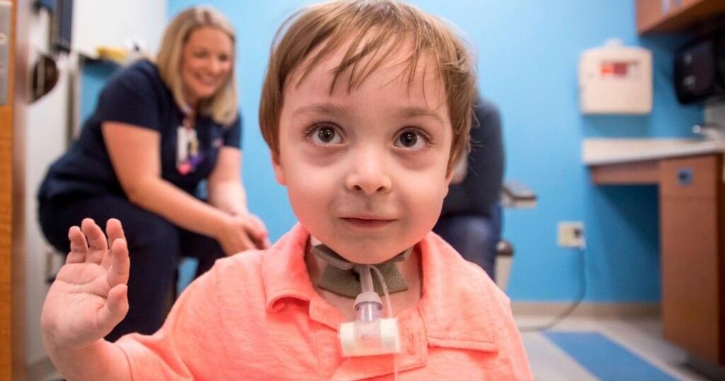 Voice Box Child Machine Voice box surgery helps 2-year-old born without larynx or airway ...
