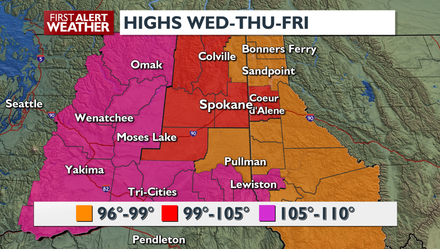 Triple digit temps are in the forecast for the remainder of the week ...