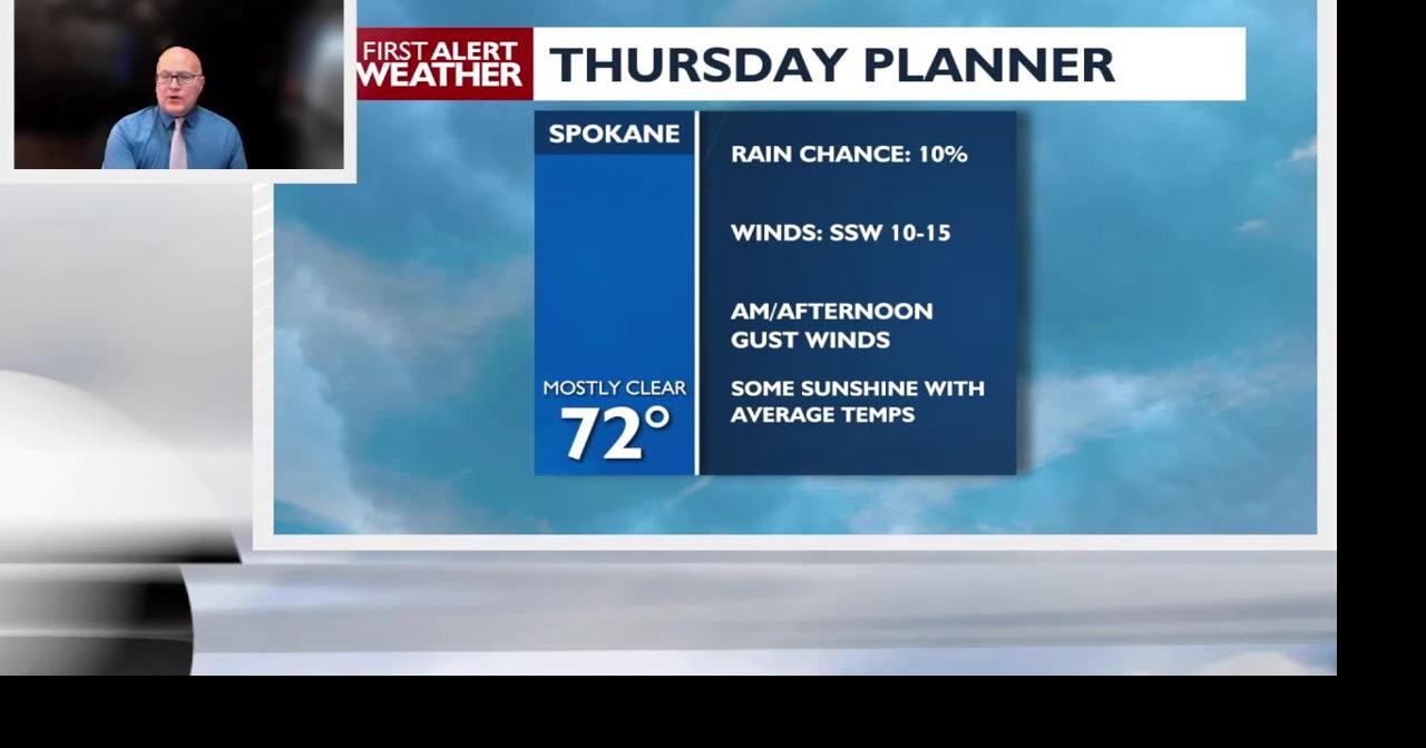 A nice Thursday is on the way for the Spokane area