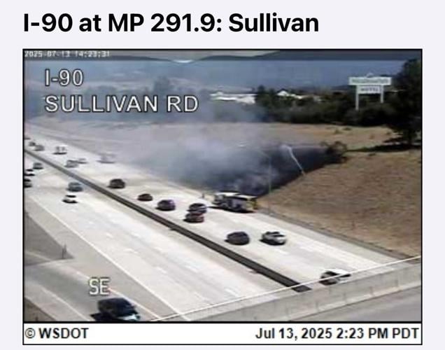Two brush fires burning along I-90 in Spokane and Spokane Valley | News ...