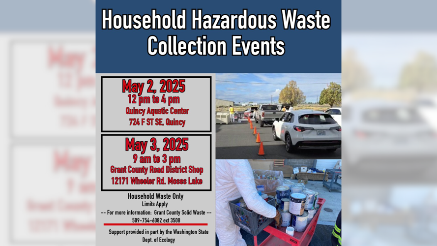 Grant County residents can drop off hazardous waste this May