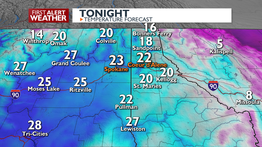 Temperatures turning cold with more spotty snow 🥶 ️ | Local News | kxly.com