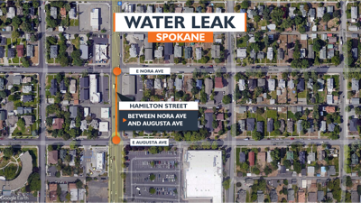 Spokane water dept. fixing leak on Hamilton near Nora | Local News