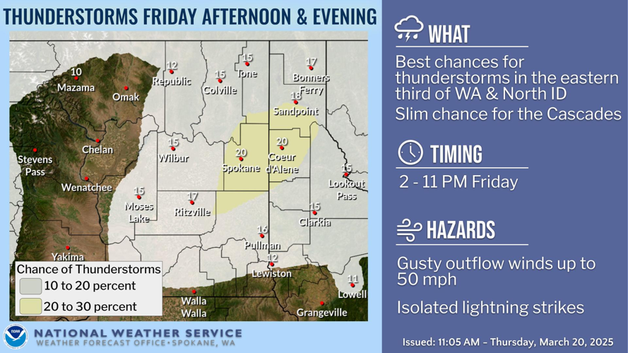 🌩️Tracking windy weather with a chance of thunderstorms for Friday ...