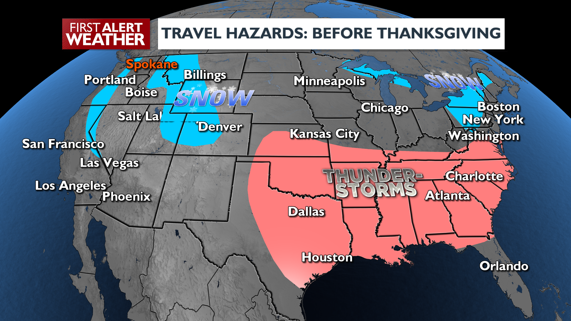 Here's Where The Weather Will Mess With Thanksgiving Travel | Local ...