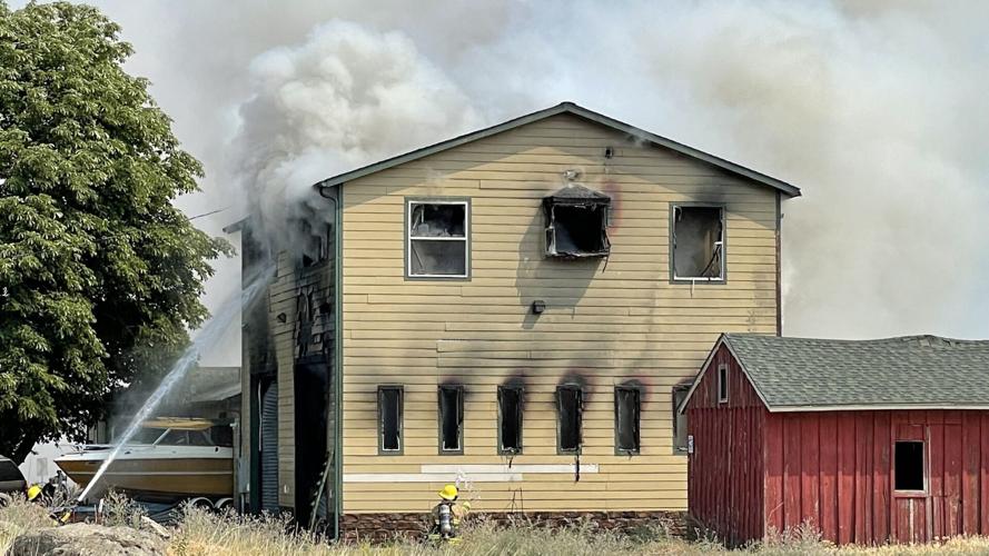 Structure fire smoke visible from I90 near Medical Lake interchange