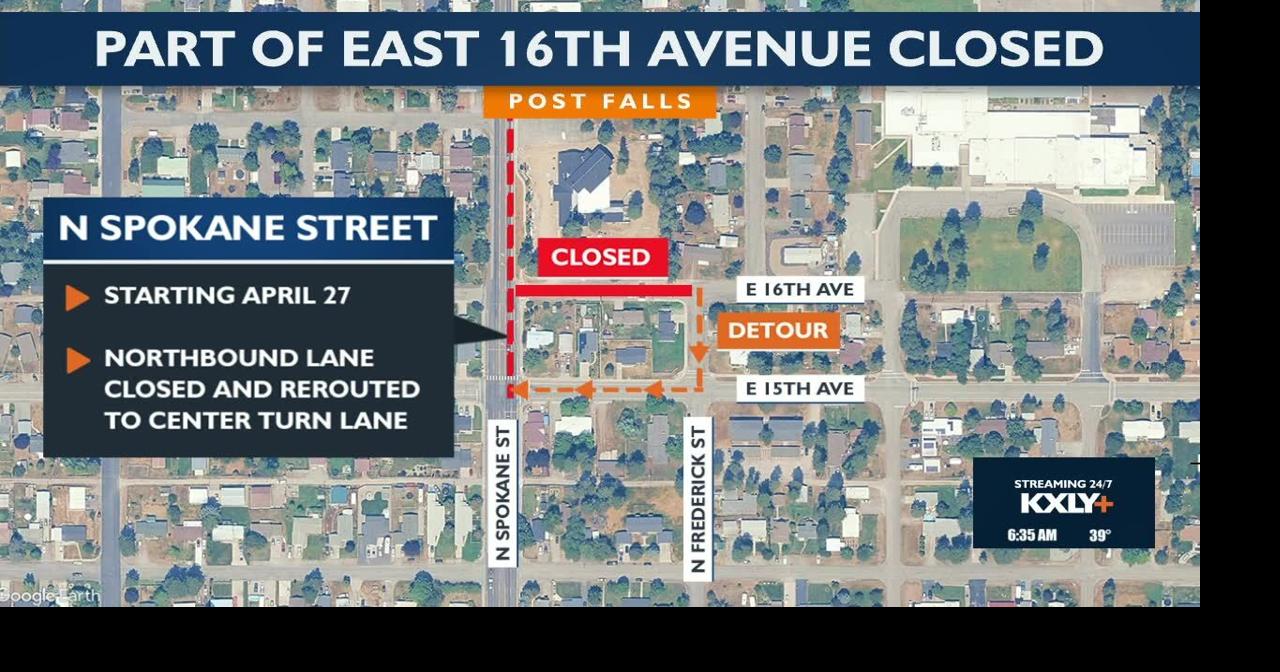 Part of 16th Avenue closed in Post Falls | Video | kxly.com