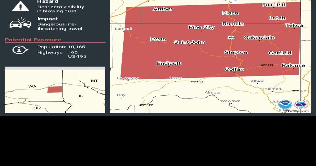 Dust storm warnings and blowing dust advisory issued for central and