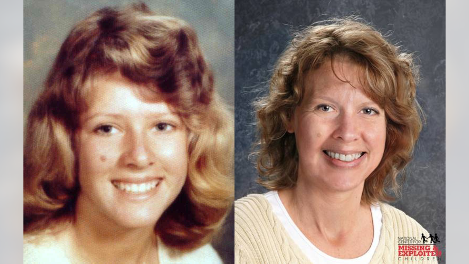 Photo of Laurie Lynn Partridge and an age progression of her
