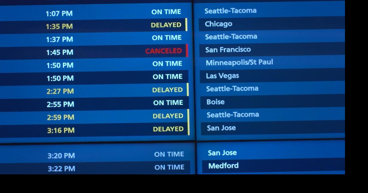 Multiple flights canceled, delayed at Spokane International Airport