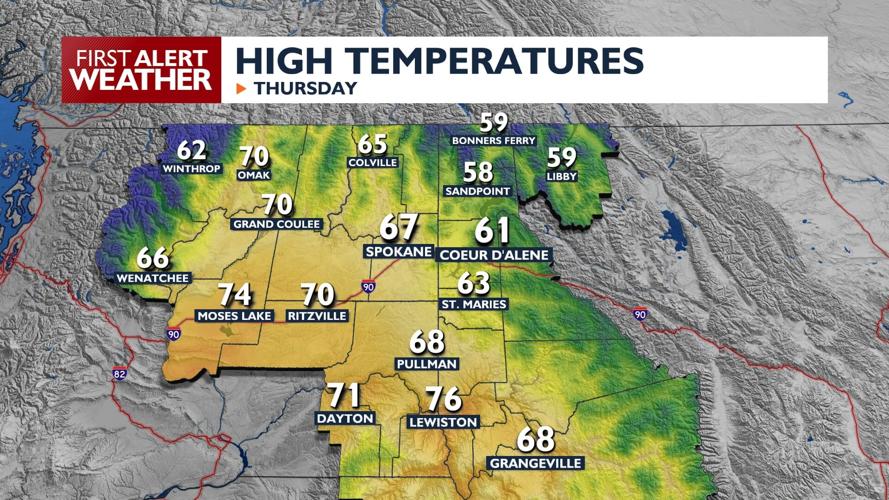 ⛅Cloudy skies, but highs about 15 degrees above average for Thursday ...