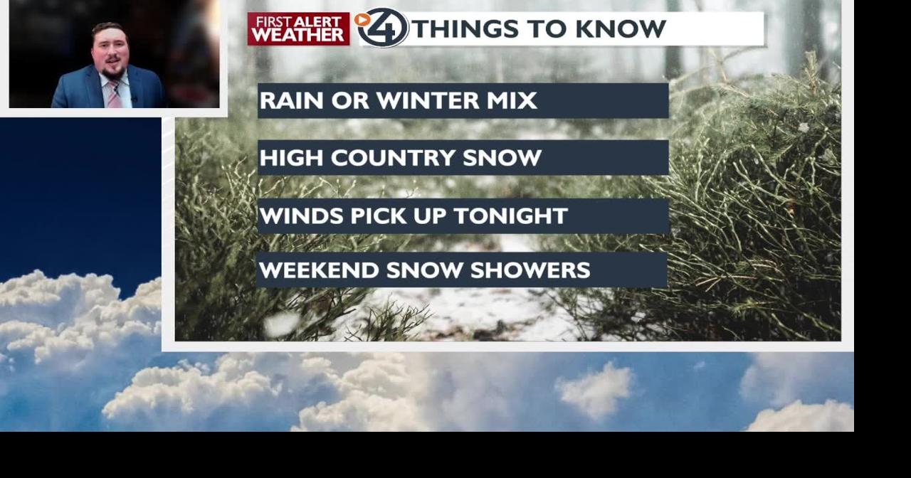 Winter mix, rain, and mountain snow on a wet Thursday