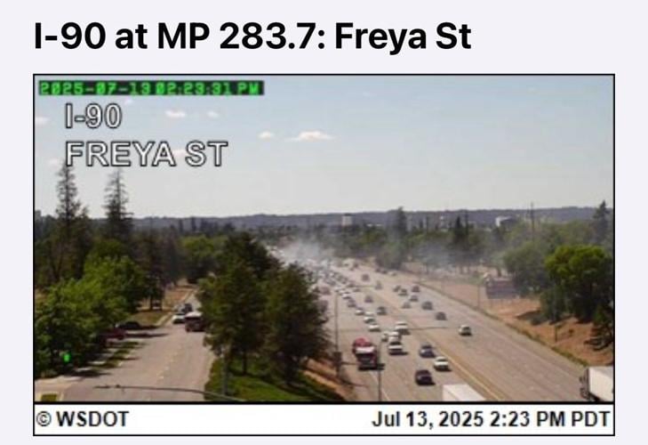 Two brush fires burning along I-90 in Spokane and Spokane Valley | News ...