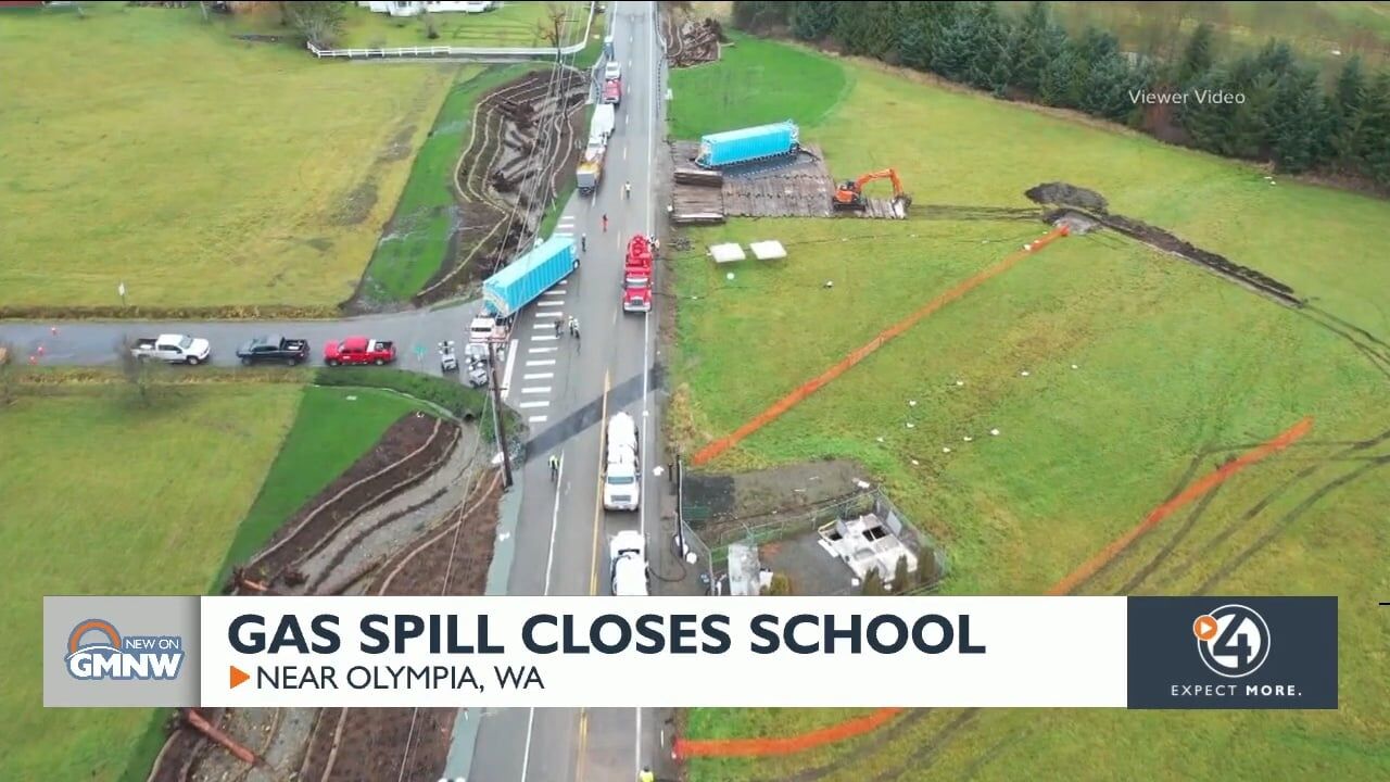 Gas spill closes school near Olympia