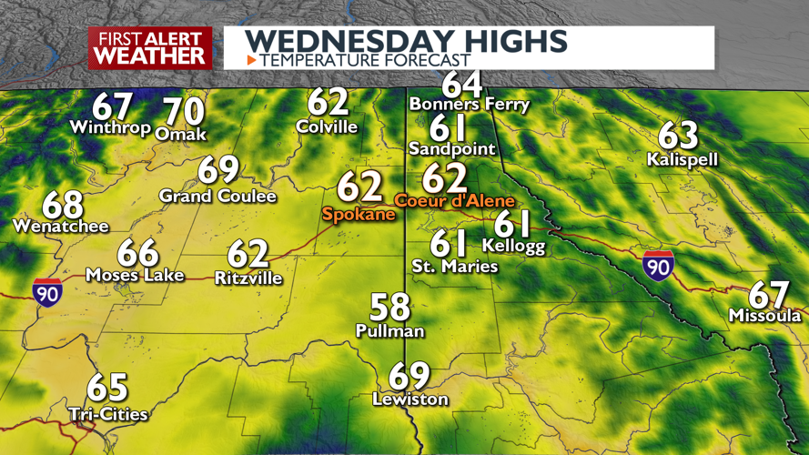A Rainy Wednesday and Cool, Showers Continue Thursday | Weather | kxly.com