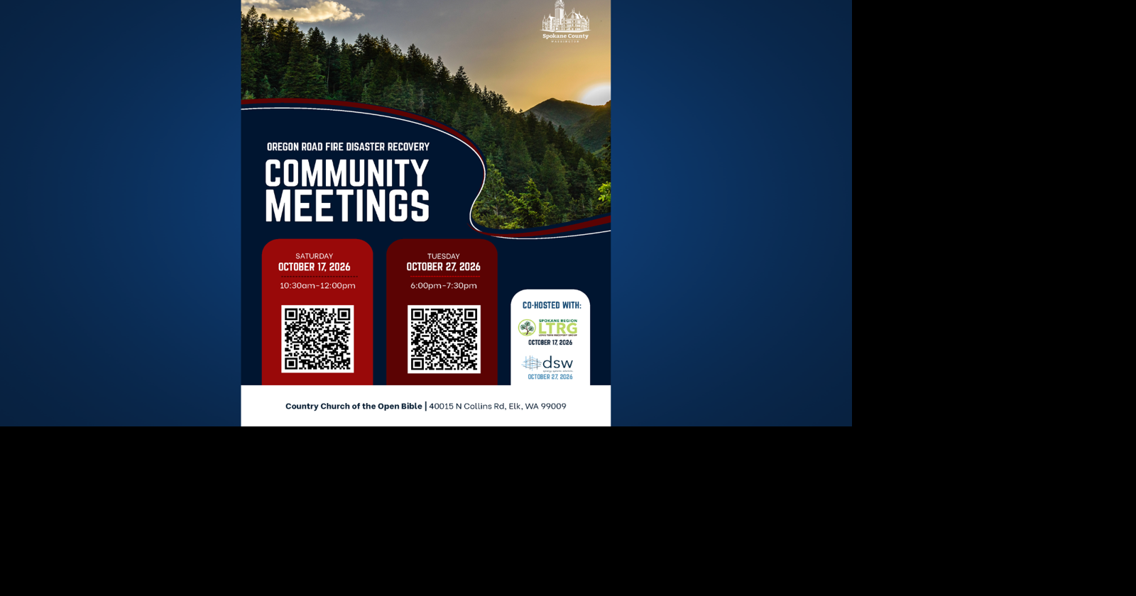 Spokane County hosting meetings for Gray and Oregon Rd fire victims