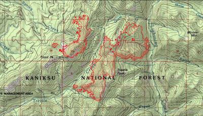 Trestle Creek Fire map Aug 3 2021