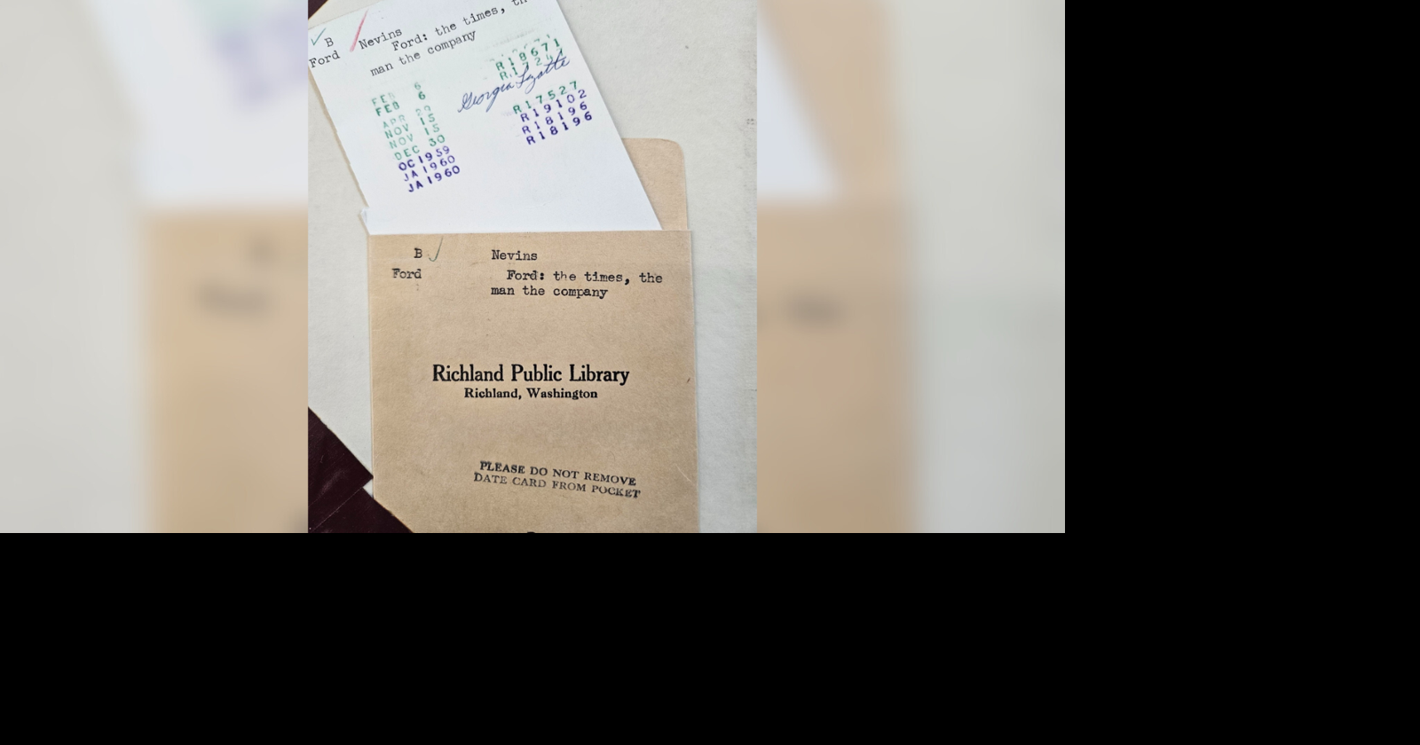 Book returned to Richland Public Library 60+ years overdue