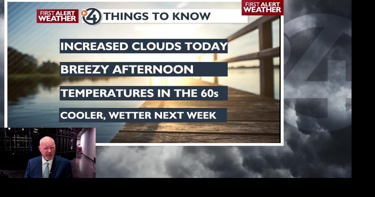 Clouds, Cool and Breezy Today. Cooler Friday to Wrap-up Summer ...