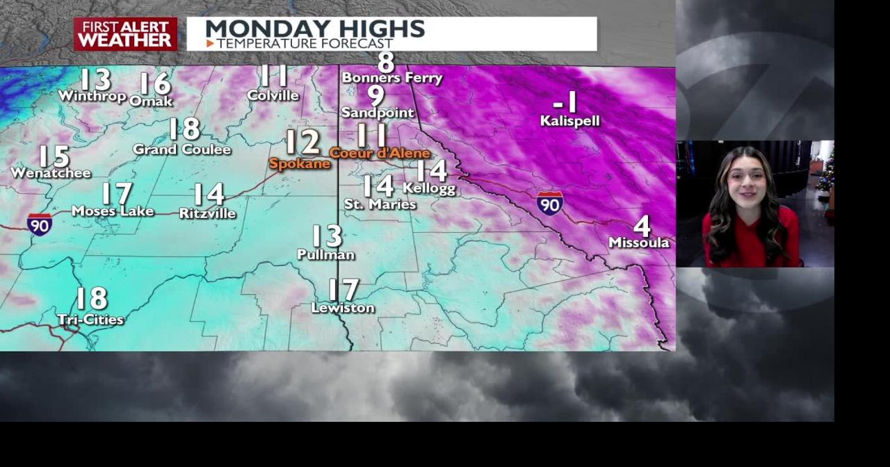 Spokane and Coeur d'Alene seeing warmer, but still COLD temperatures
