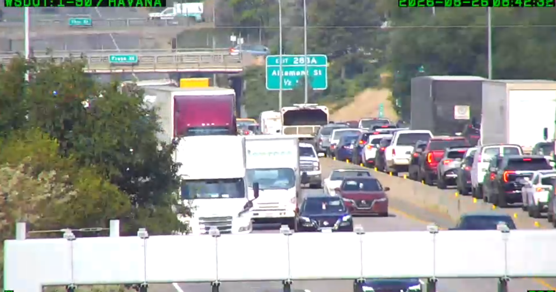 Crash blocking westbound I-90 in east Spokane