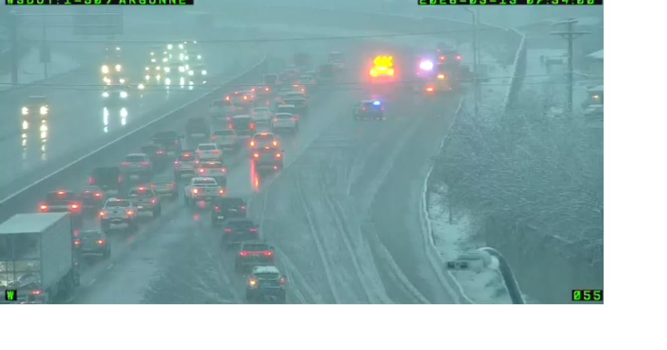 Crash blocks lanes, stalls traffic on westbound I-90 near University ...