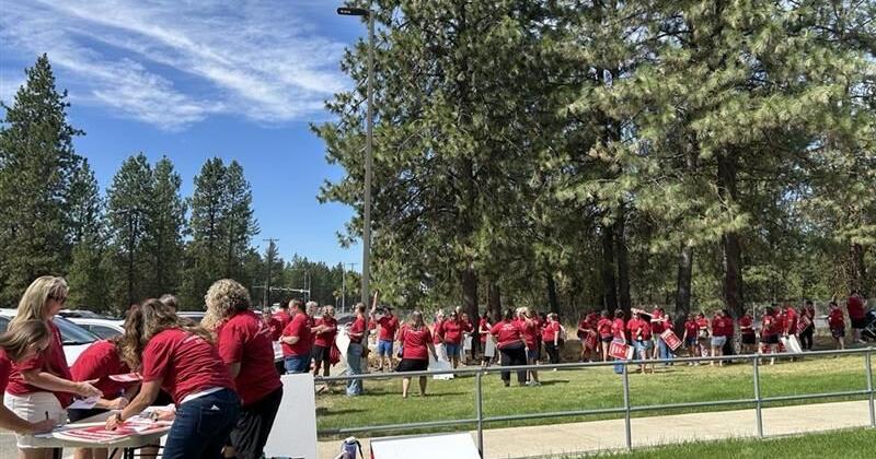 Mead School District teachers rally for contract negotiations as school year approaches