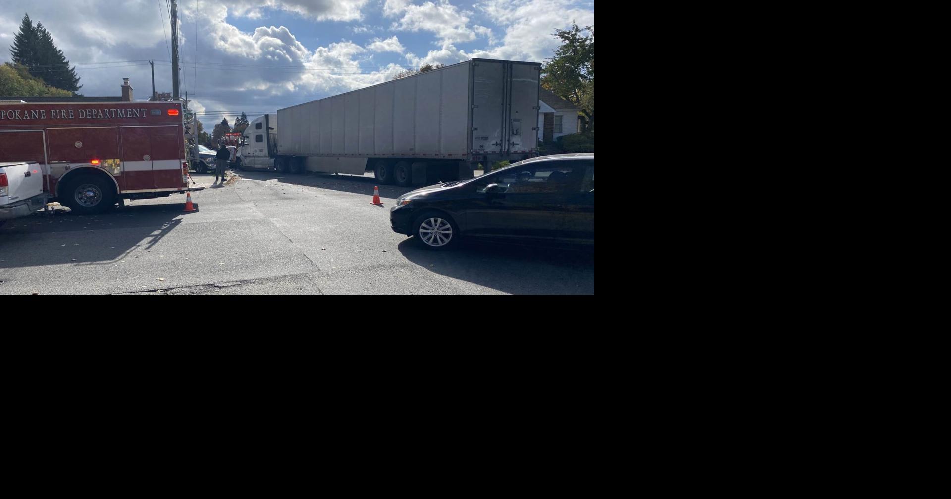 Crash between semi and truck damages home near 29th and Freya | News ...