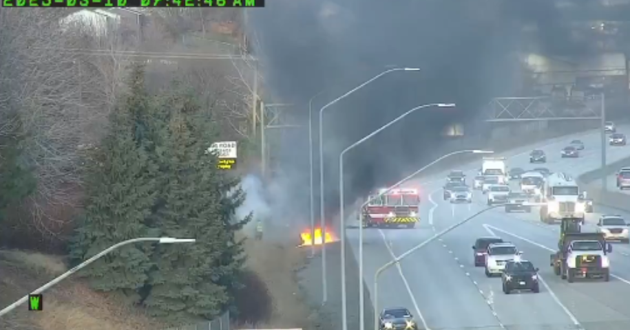 Car fire cleared on eastbound I-90 in Spokane Valley | News | kxly.com