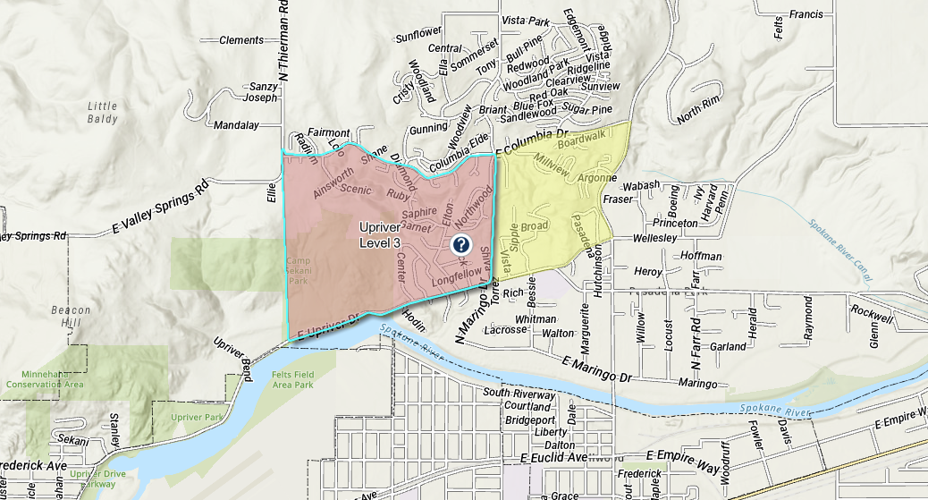 Evacuations ordered for fire burning near Upriver Drive in Spokane