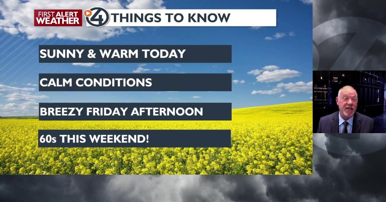 Warm with light winds today, cooler and breezy for Friday - Mark - Vimarsana News