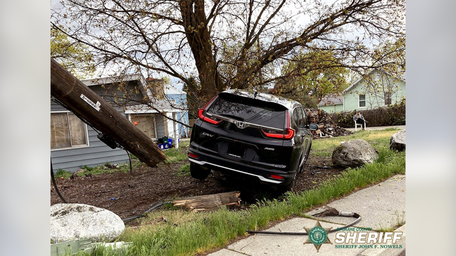 Suspected impaired driver crashes into power pole | Top Stories | kxly.com