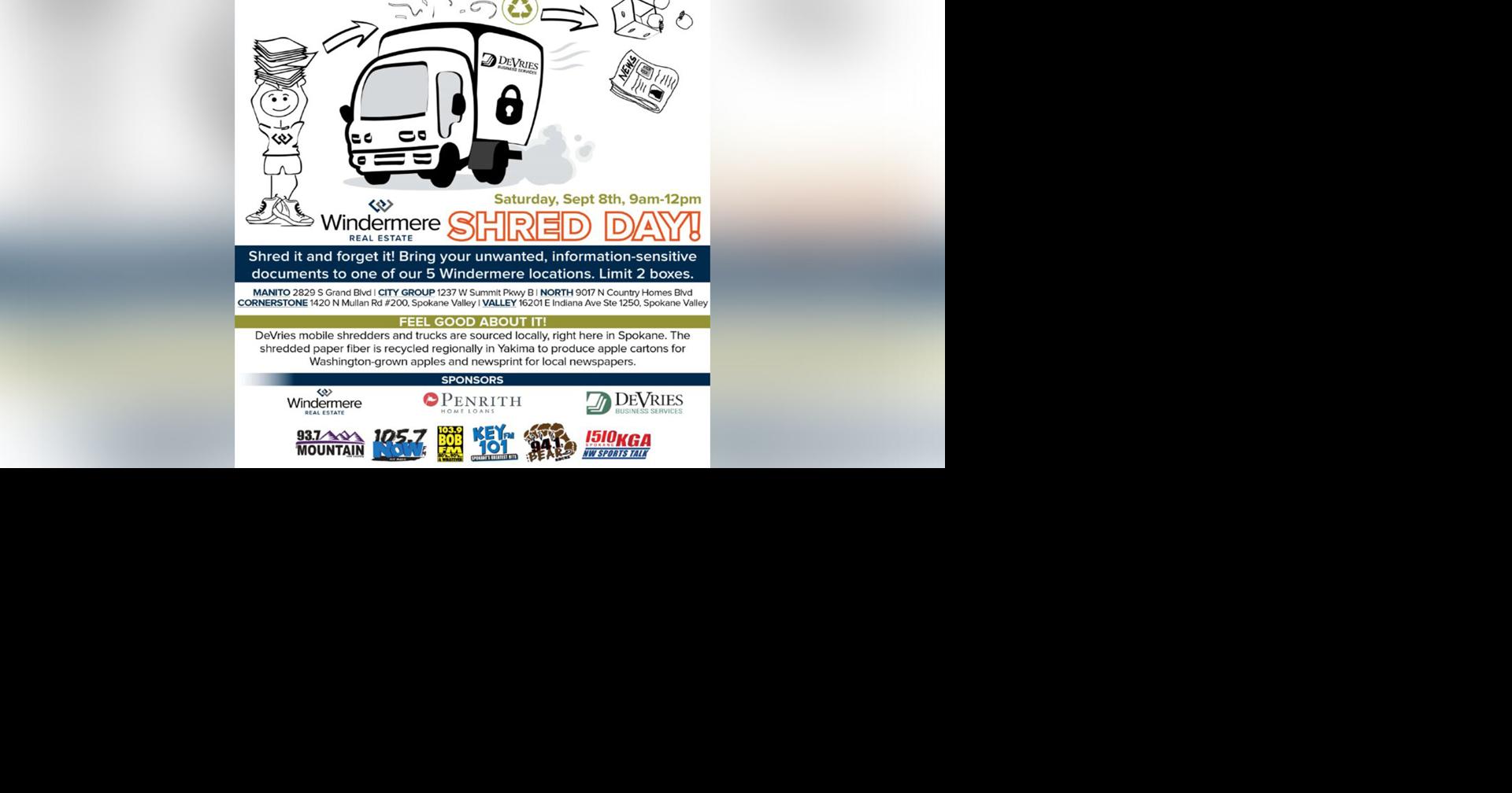 Windermere Real Estate to host citywide Shred Day in Spokane