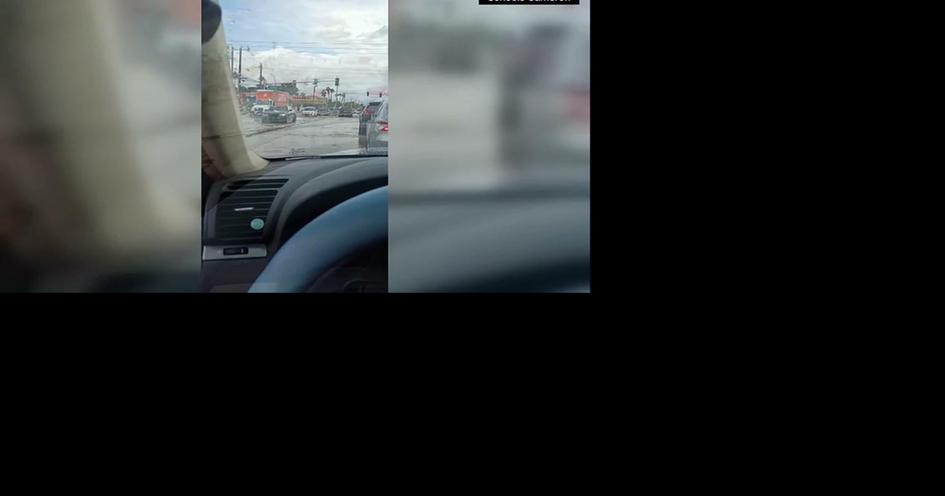 RAW: NV: CARS STRUGGLE THROUGH FLOODED STREETS IN LAS VEGAS