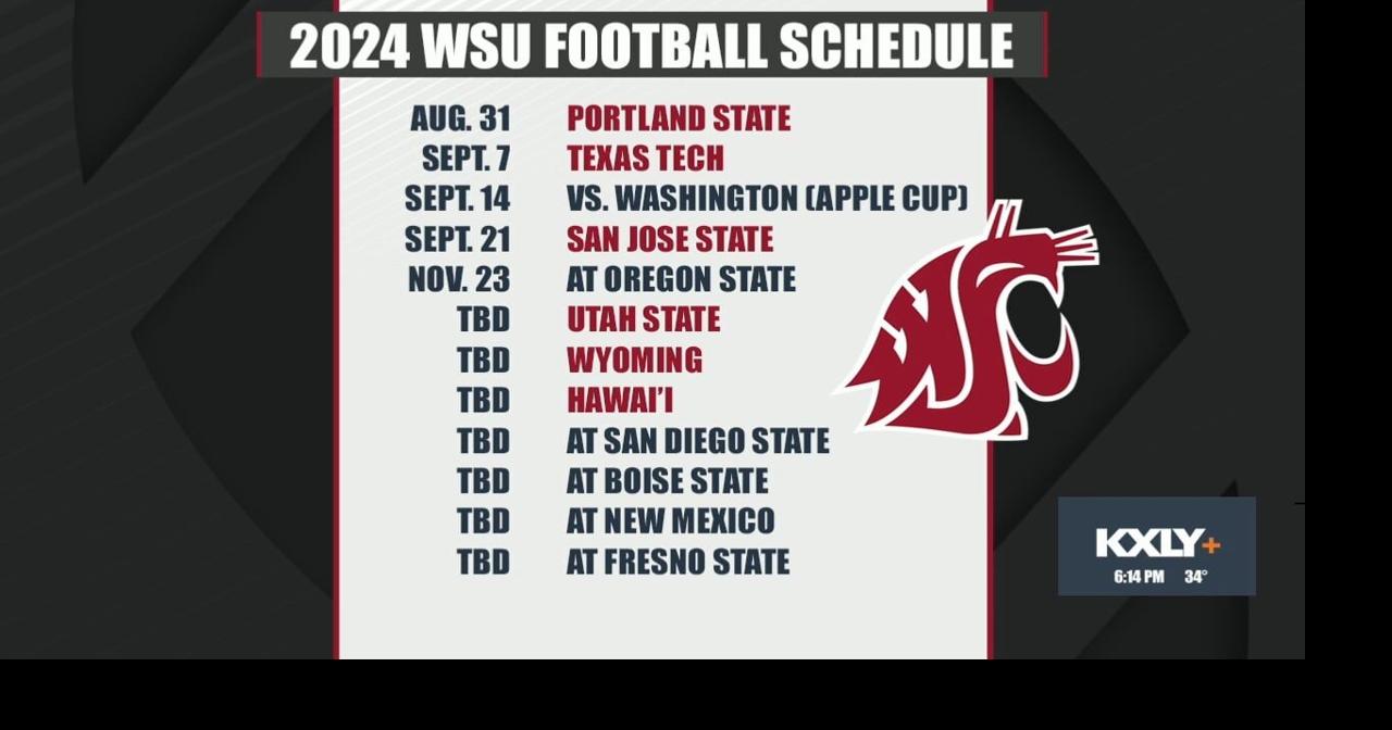 WSU football schedule for 2024 features September Apple Cup, home game