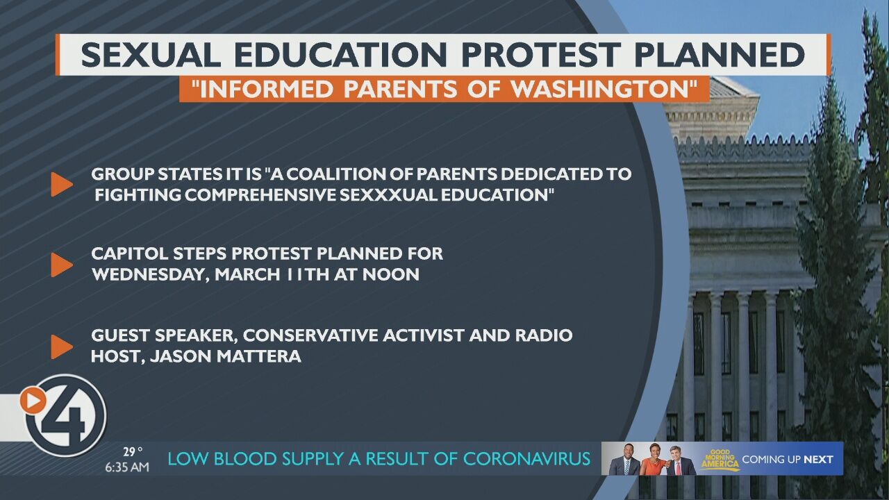 Critics of comprehensive sex ed bill to protest at Washington state Capitol Education kxly