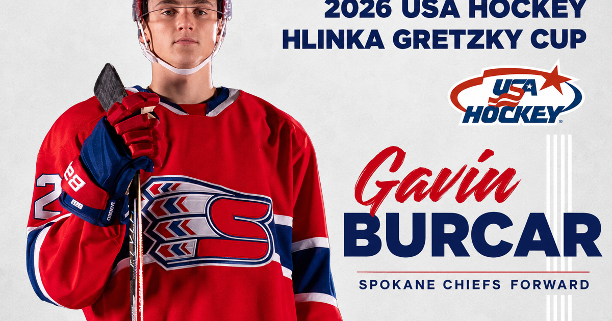 Chiefs’ Gavin Burcar earns spot on Team USA for Hlinka Gretzky Cup