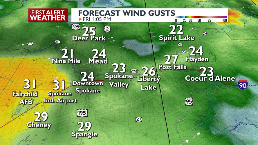 Gusty winds and a Moderate Fire Danger, cooler into the weekend - Mark ...