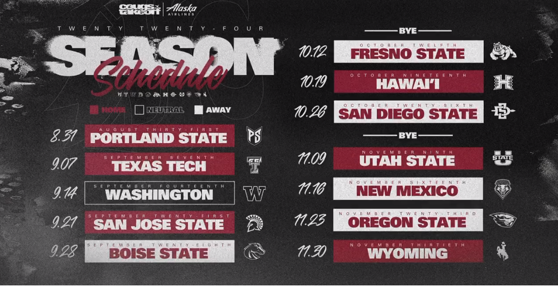 WATCH Washington State releases Cougs football schedule WSU Cougars