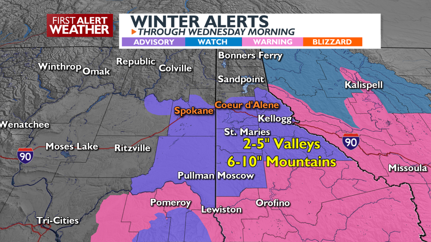 Winter Weather Advisory in place through tomorrow morning | News | kxly.com