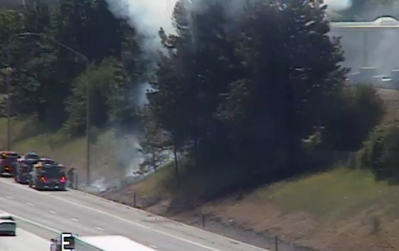 Brush fire burning along I-90 in Spokane Valley | News | kxly.com