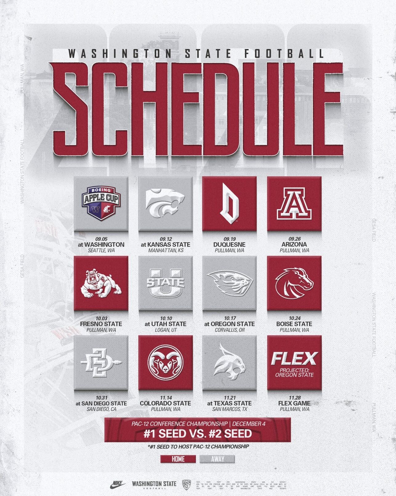 Washington State releases 2026 Pac-12 Schedule