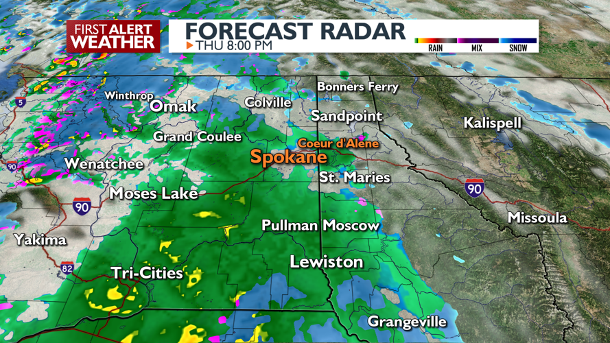 Afternoon Clouds to Nighttime Rain with Mountain Snow News