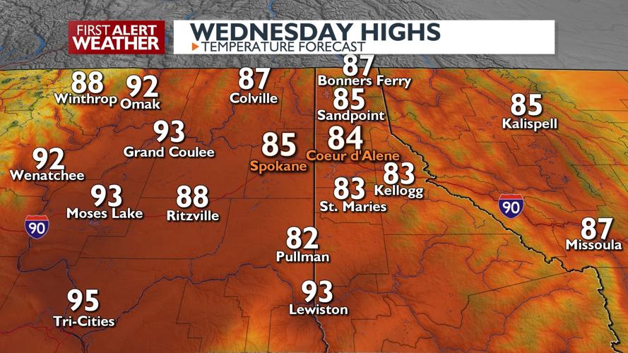 🌤️Wednesday high temperatures drop to the mid-80s after back-to-back ...
