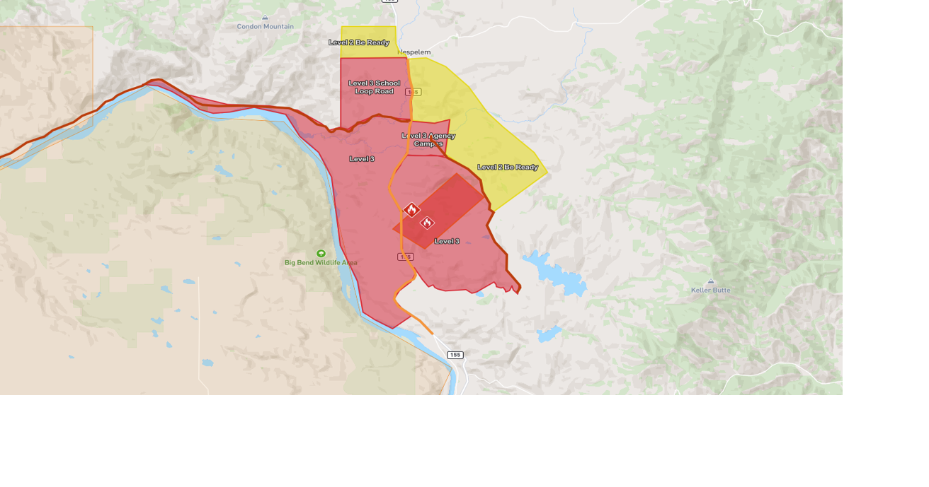 Kaiser Canyon Fire expands Level 3 evacuations, power outage hits Okanogan County