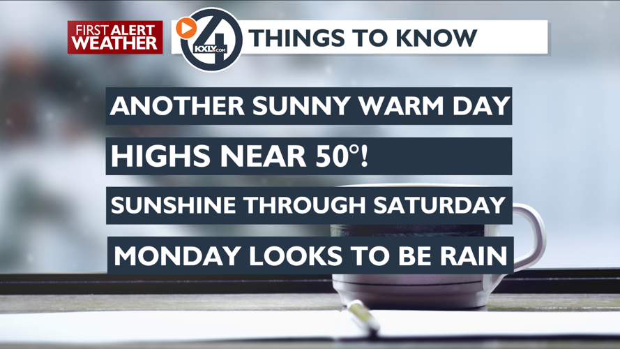 More sunshine and warm temperatures continue into the weekend – Mark ...